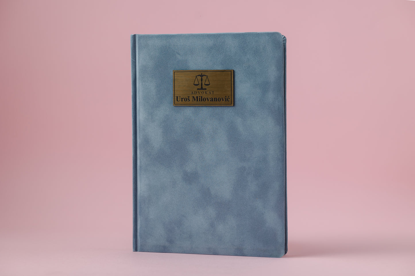 Pliš rokovnik B5 | Dusty Blue